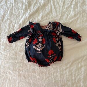 Pink Chicken Navy and Red Floral Bodysuit